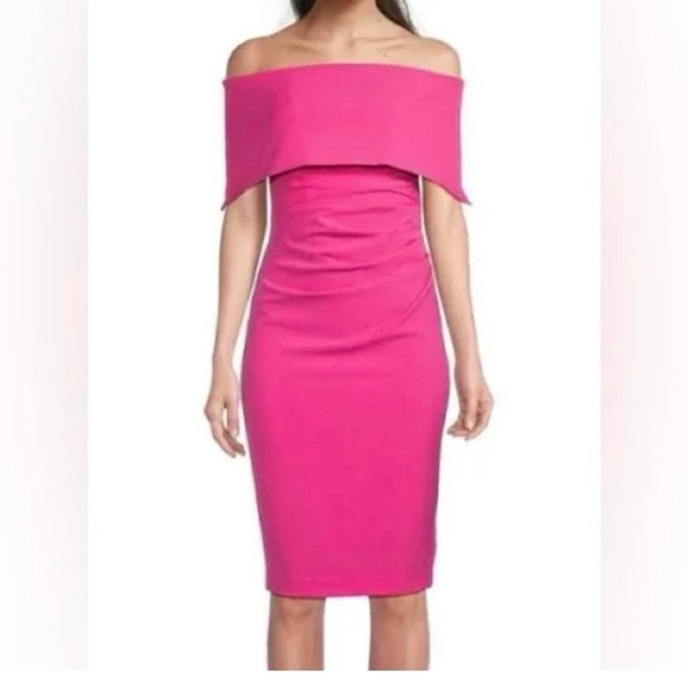 Vince Camuto Pink Off The Shoulder Midi Dress size 2